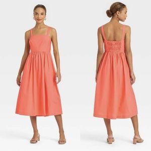 NWOT Coral Midi Dress